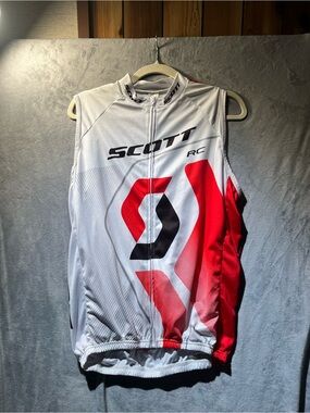 SCOTT White, Red & Black RC Cycling Vest Sz XL “See Description” Athlete Road